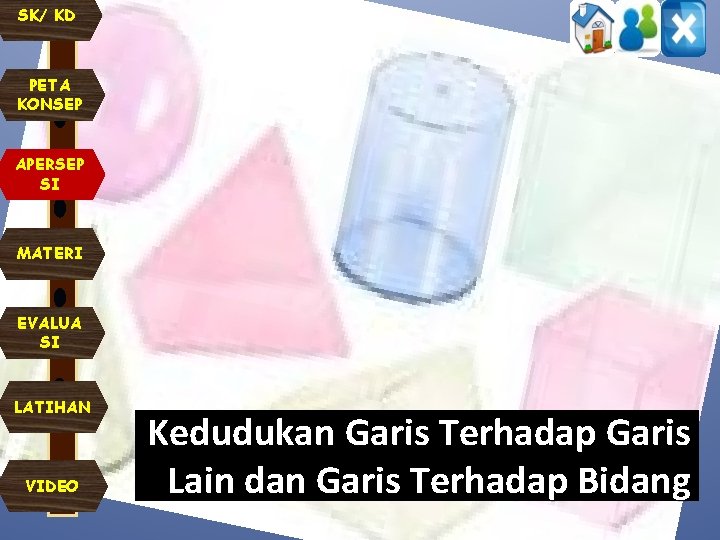 SK/ KD PETA KONSEP APERSEP SI MATERI EVALUA SI LATIHAN VIDEO Kedudukan Garis Terhadap