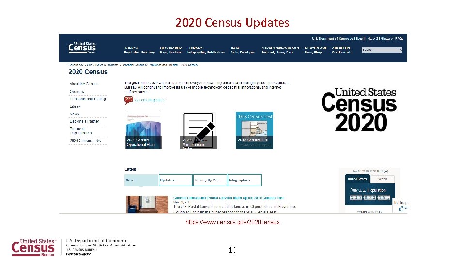 2020 Census Updates https: //www. census. gov/2020 census 10 