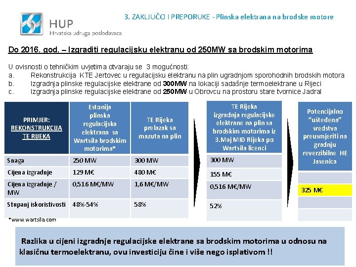 3. ZAKLJUČCI I PREPORUKE - Plinska elektrana na brodske motore Do 2016. god. –