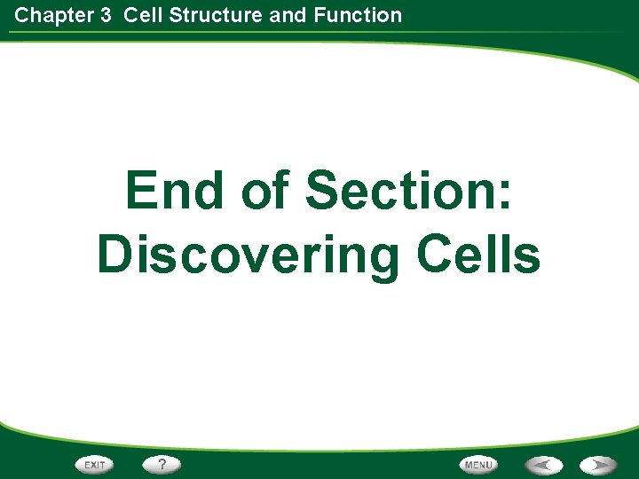 Chapter 3 Cell Structure and Function Table of