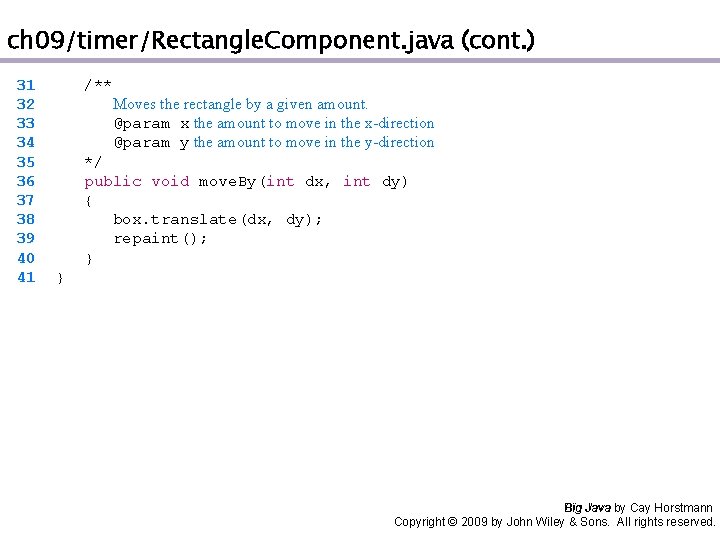 ch 09/timer/Rectangle. Component. java (cont. ) 31 32 33 34 35 36 37 38