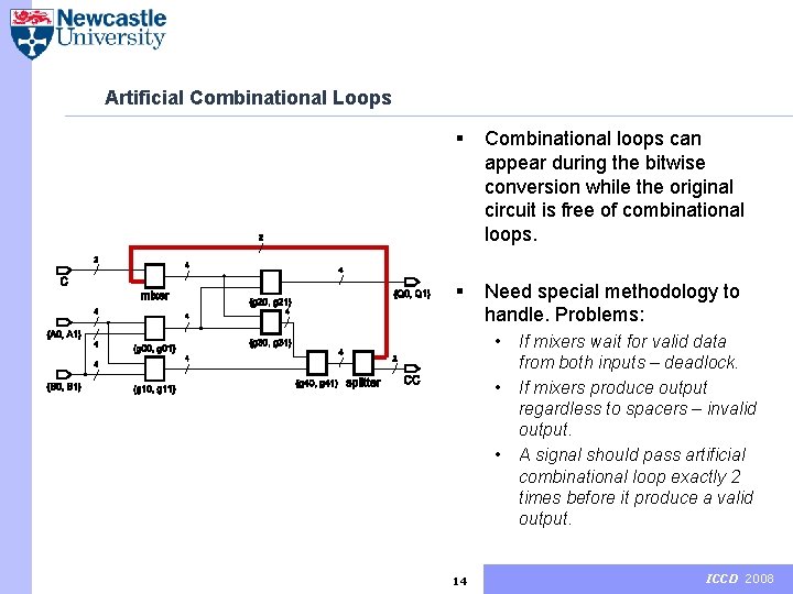 Artificial Combinational Loops § Combinational loops can appear during the bitwise conversion while the