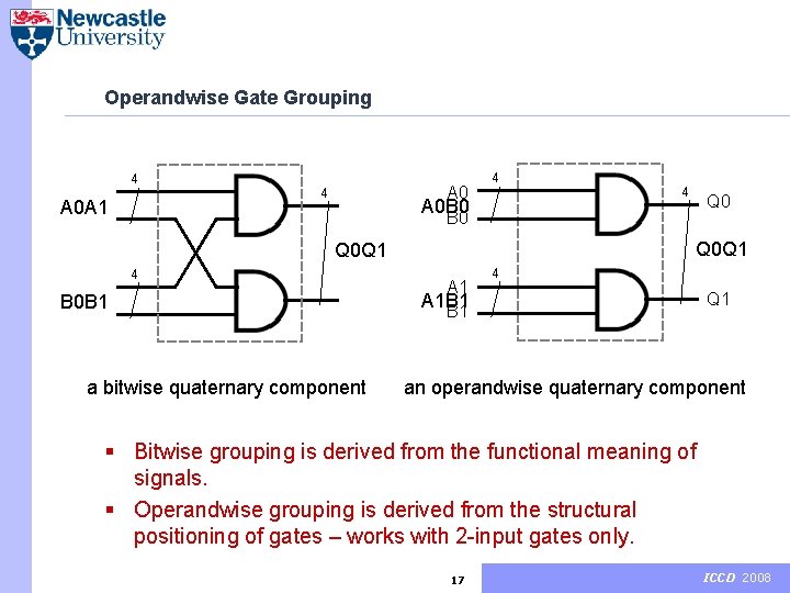 Operandwise Gate Grouping 4 A 0 A 1 A 0 B 0 4 4