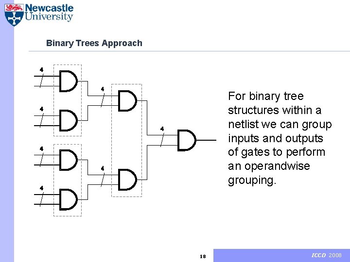 Binary Trees Approach For binary tree structures within a netlist we can group inputs