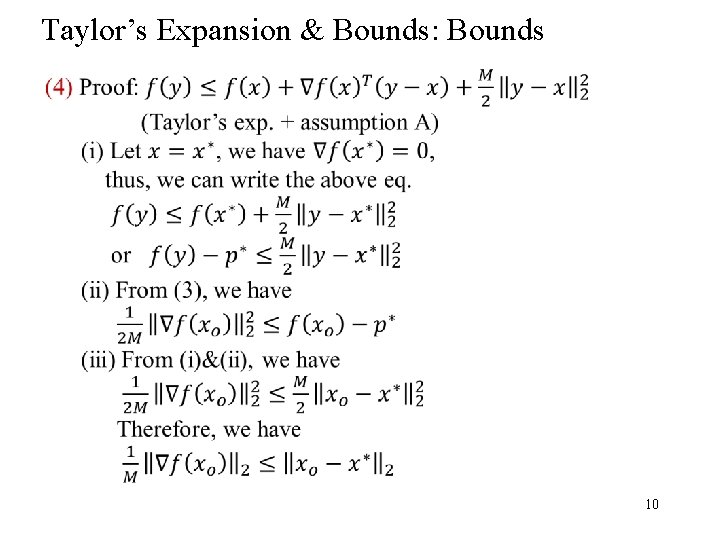 Taylor’s Expansion & Bounds: Bounds 10 