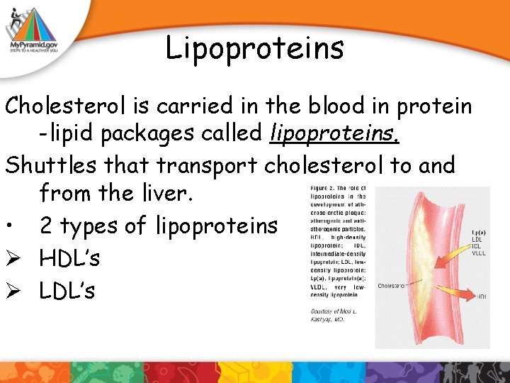 Lipoproteins Cholesterol is carried in the blood in protein -lipid packages called lipoproteins. Shuttles