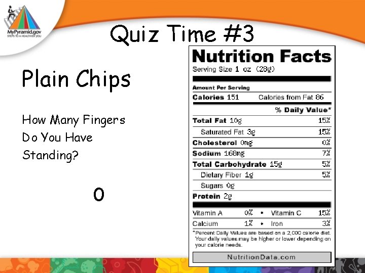 Quiz Time #3 Plain Chips How Many Fingers Do You Have Standing? 0 