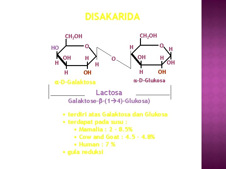 DISAKARIDA CH 2 OH O HO H OH H H OH O H H