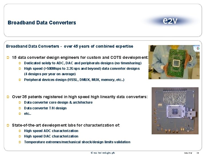 Broadband Data Converters - over 45 years of combined expertise Ü 15 data converter