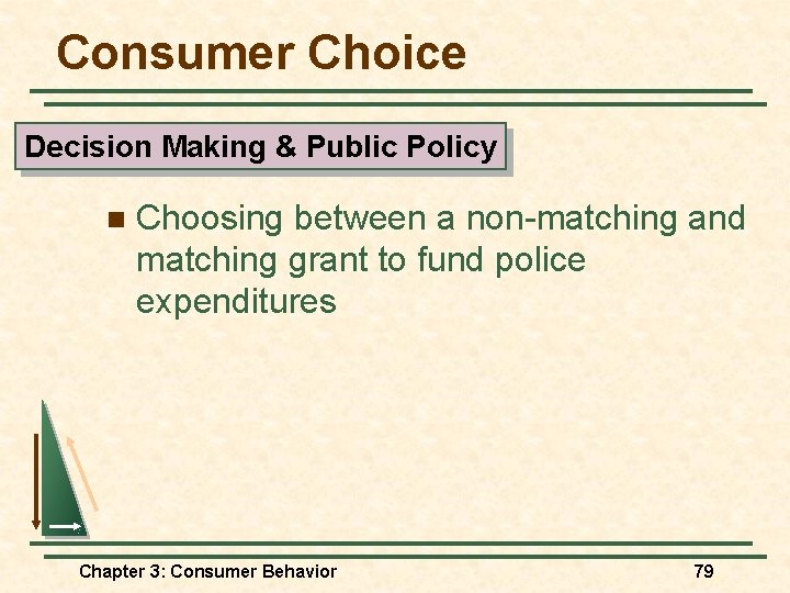 Consumer Choice Decision Making & Public Policy n Choosing between a non-matching and matching