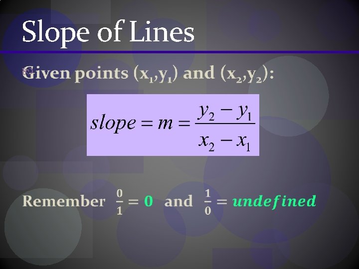 Slope of Lines 