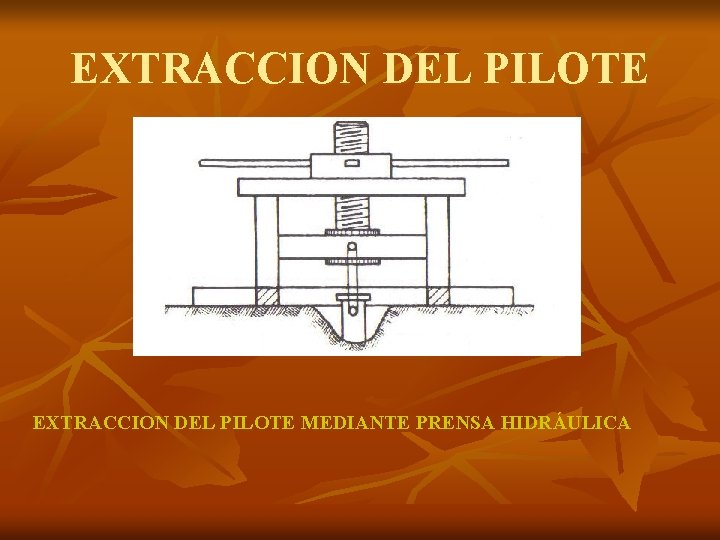 EXTRACCION DEL PILOTE MEDIANTE PRENSA HIDRÁULICA 