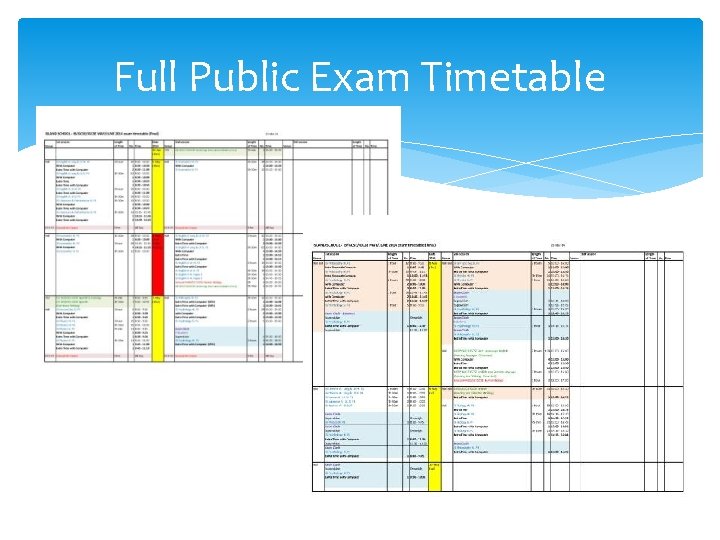 Full Public Exam Timetable 