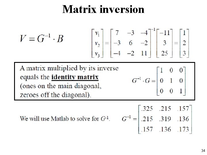 Matrix inversion 34 