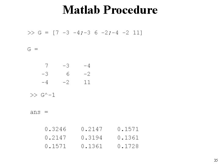 Matlab Procedure 35 