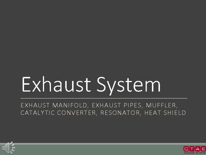 Exhaust System EXHAUST MANIFOLD, EXHAUST PIPES, MUFFLER, CATALYTIC CONVERTER, RESONATOR, HEAT SHIELD 