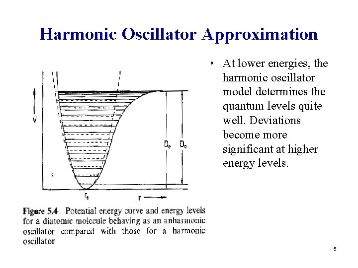 Harmonic Oscillator Approximation • At lower energies, the harmonic oscillator model determines the quantum