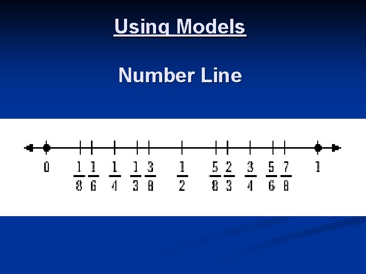 Using Models Number Line 