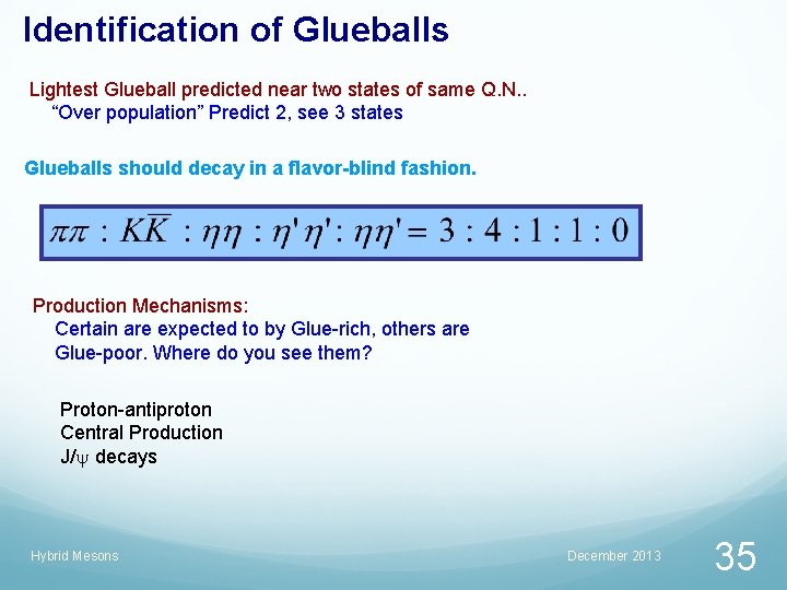 Identification of Glueballs Lightest Glueball predicted near two states of same Q. N. .