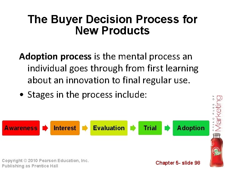 The Buyer Decision Process for New Products Adoption process is the mental process an