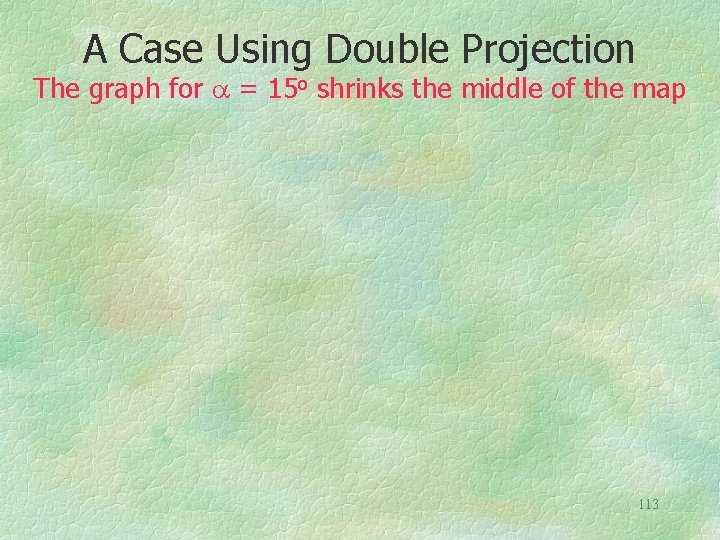 A Case Using Double Projection The graph for = 15 o shrinks the middle