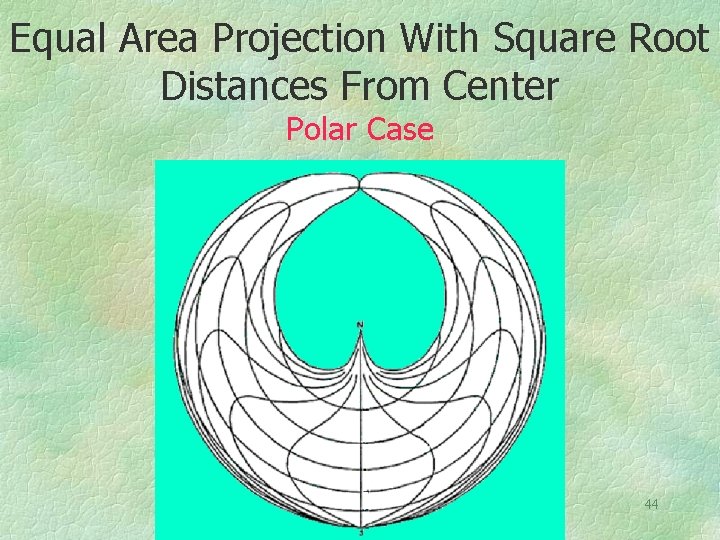 Equal Area Projection With Square Root Distances From Center Polar Case 44 