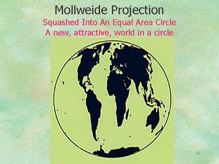 Mollweide Projection Squashed Into An Equal Area Circle A new, attractive, world in a
