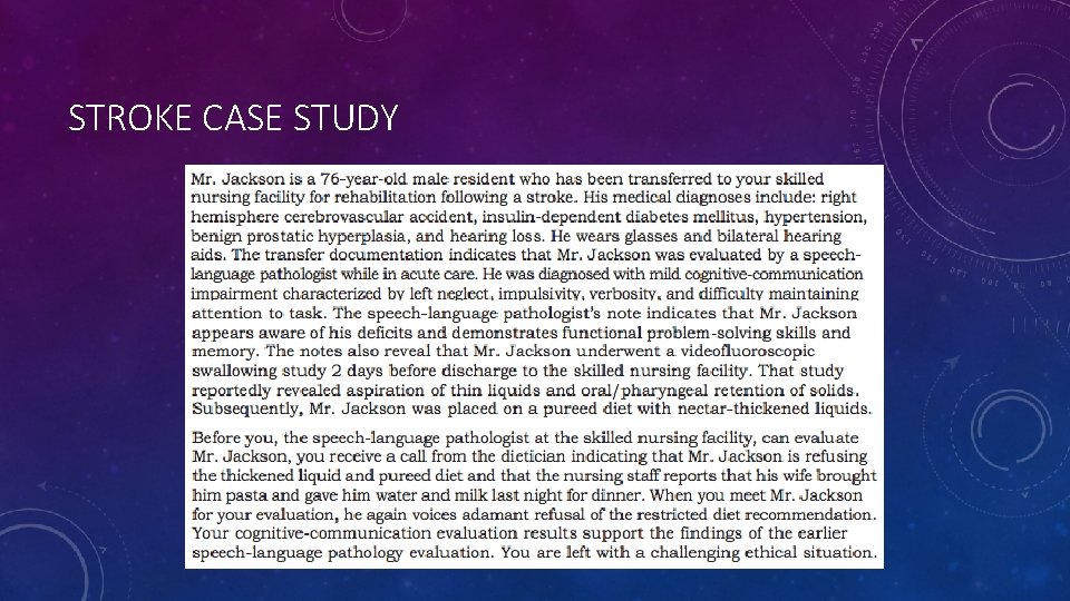 STROKE CASE STUDY 