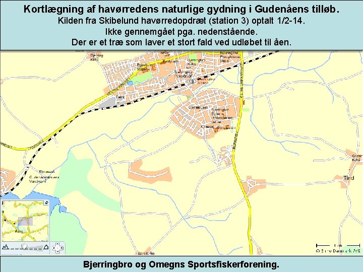 Kortlægning af havørredens naturlige gydning i Gudenåens tilløb. Kilden fra Skibelund havørredopdræt (station 3)