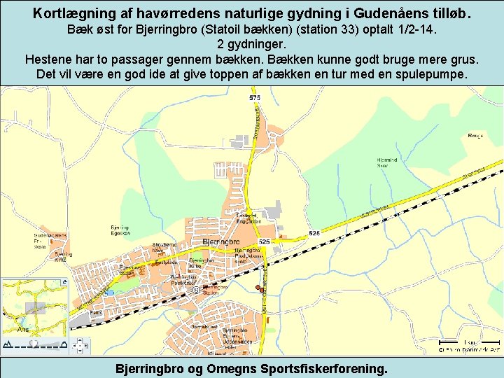 Kortlægning af havørredens naturlige gydning i Gudenåens tilløb. Bæk øst for Bjerringbro (Statoil bækken)