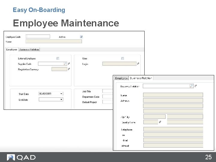 Easy On-Boarding Employee Maintenance 25 