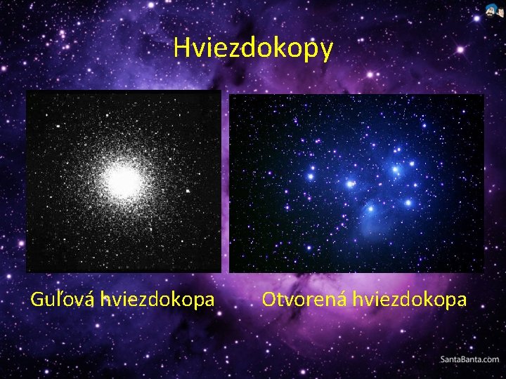 Hviezdokopy Guľová hviezdokopa Otvorená hviezdokopa 