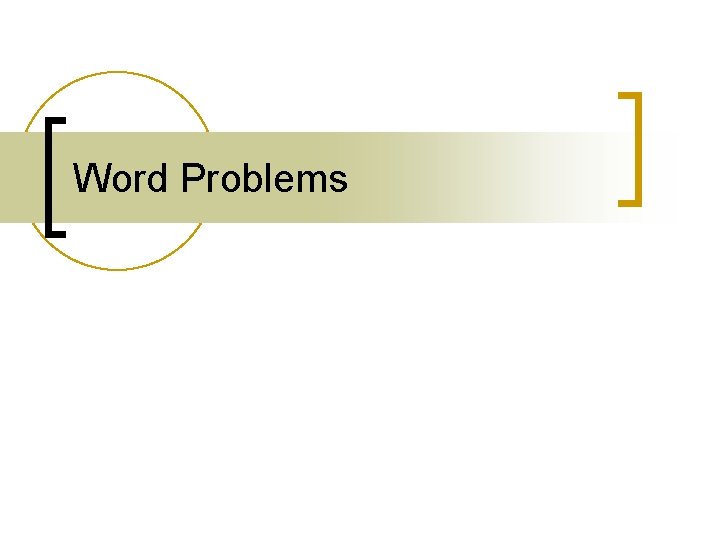 Word Problems 
