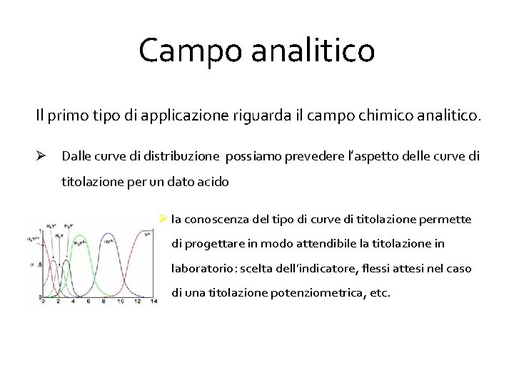 Campo analitico Il primo tipo di applicazione riguarda il campo chimico analitico. Ø Dalle