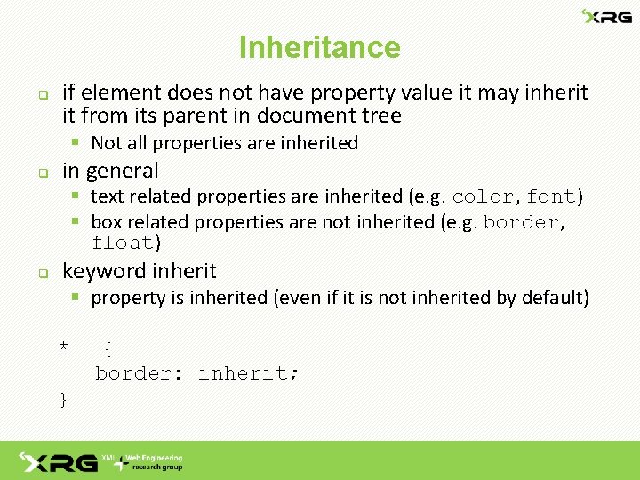 Inheritance q if element does not have property value it may inherit it from