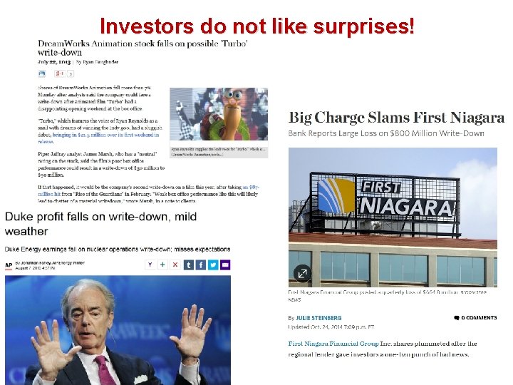 Investors do not like surprises! 8 -23 