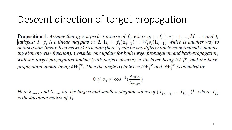 Descent direction of target propagation 7 