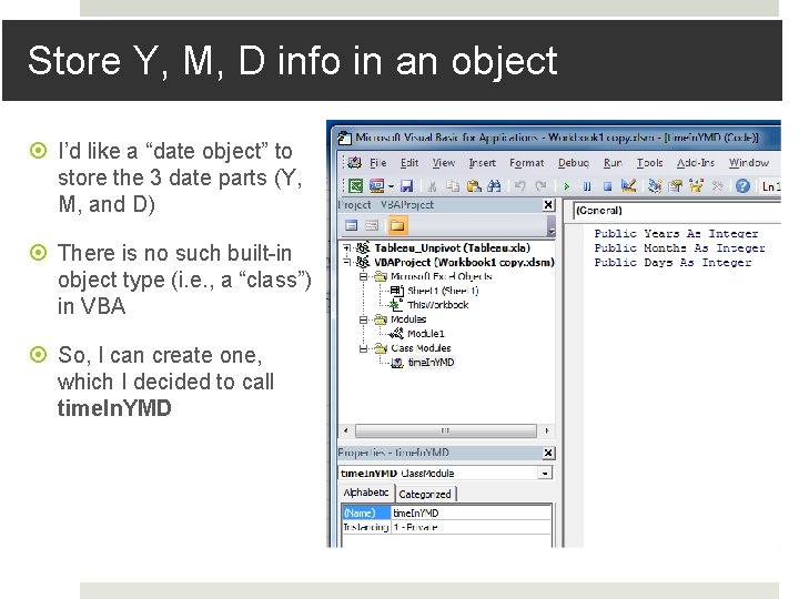Store Y, M, D info in an object I’d like a “date object” to