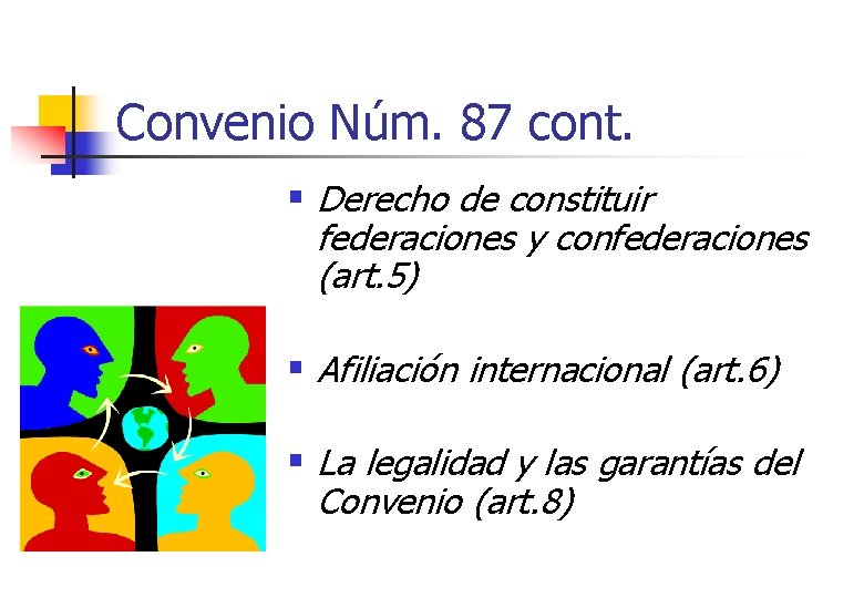 Convenio Núm. 87 cont. § Derecho de constituir federaciones y confederaciones (art. 5) §
