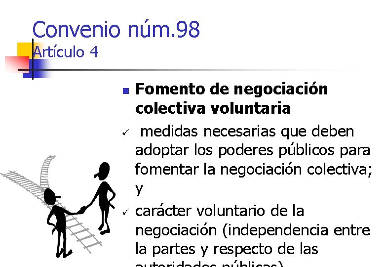 Convenio núm. 98 Artículo 4 n ü ü Fomento de negociación colectiva voluntaria medidas