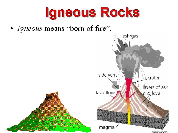 Igneous Rocks • Igneous means “born of fire”.  Igneous Rocks • Igneous means “born of fire”.