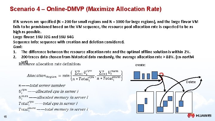 Scenario 4 – Online-DMVP (Maximize Allocation Rate) If N servers are specified (N =