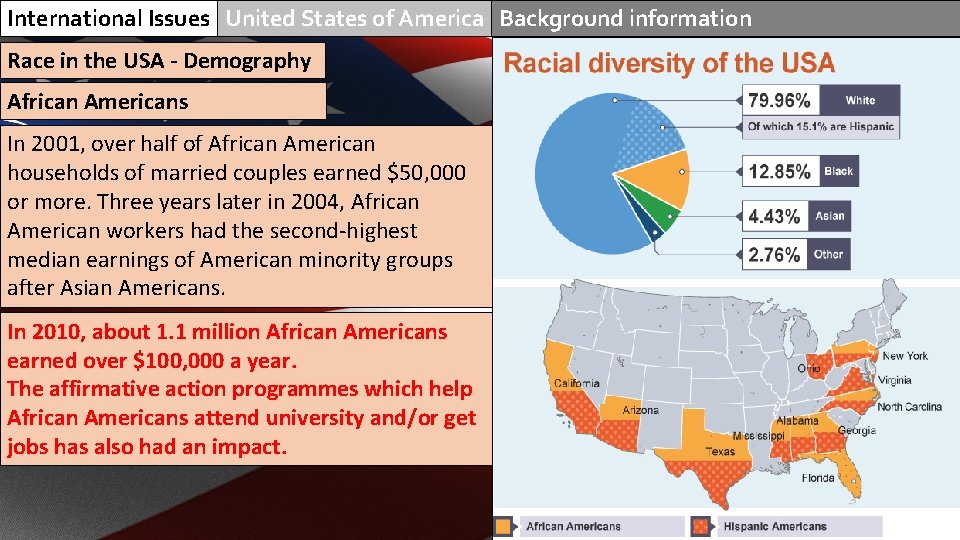 International Issues United States of America Background information Race in the USA - Demography