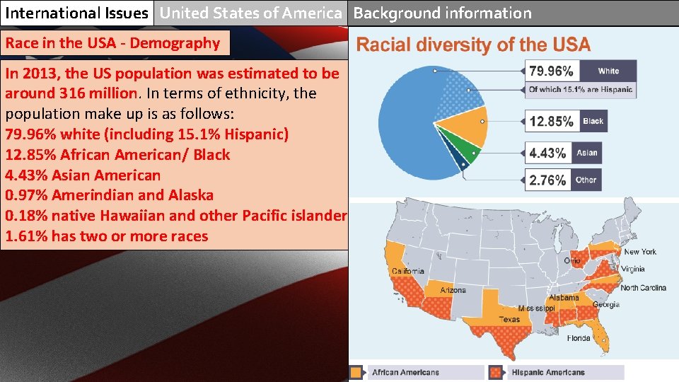 International Issues United States of America Background information Race in the USA - Demography