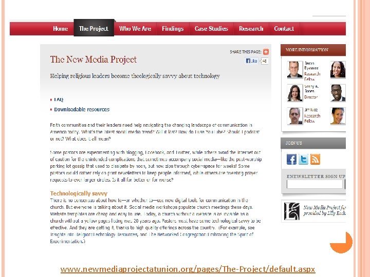 www. newmediaprojectatunion. org/pages/The-Project/default. aspx 