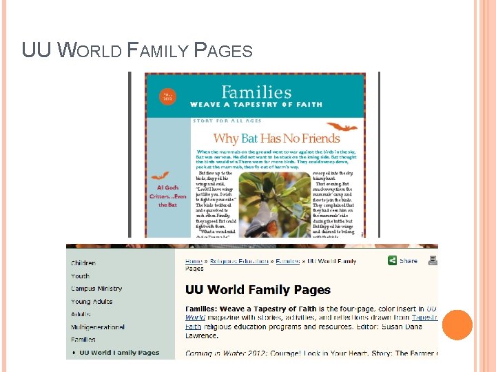 UU WORLD FAMILY PAGES 
