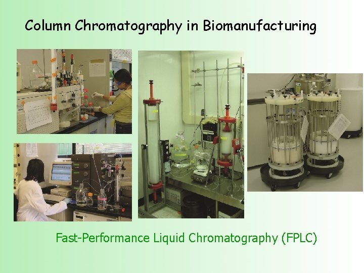 Column Chromatography in Biomanufacturing Fast-Performance Liquid Chromatography (FPLC) 