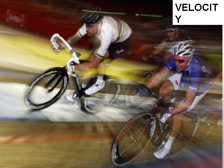 VELOCIT Y Velocity = displacement / time taken Displacement is measured in metres (m) VELOCIT Y Velocity = displacement / time taken Displacement is measured in metres (m)