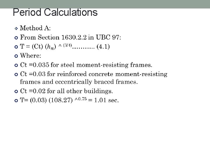 Period Calculations • 