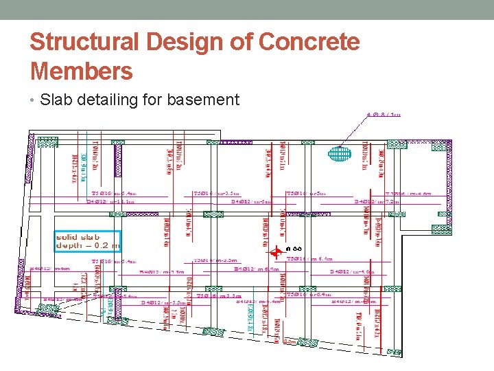 Structural Design of Concrete Members • Slab detailing for basement 
